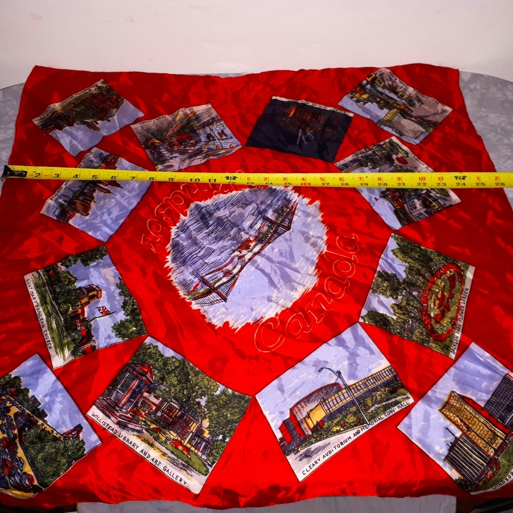 Vintage souvenir scarf Windsor Canada